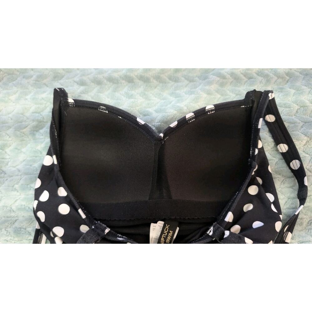 Nip Tuck Swim Multi Fit Cup Polkadot Ruched One Piece Swimsuit Sz 4 - Picture 5 of 8